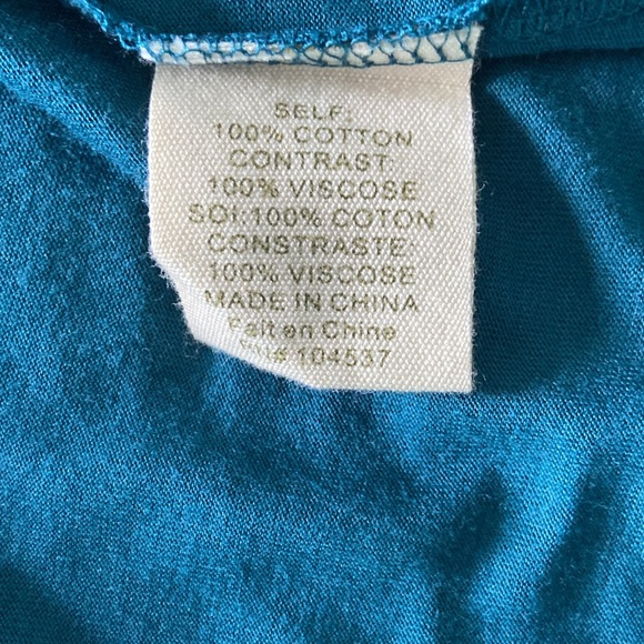 Anthropologie Turquoise Open Front Cotton Cardigan Embroidered Detailing… - Picture 7 of 8